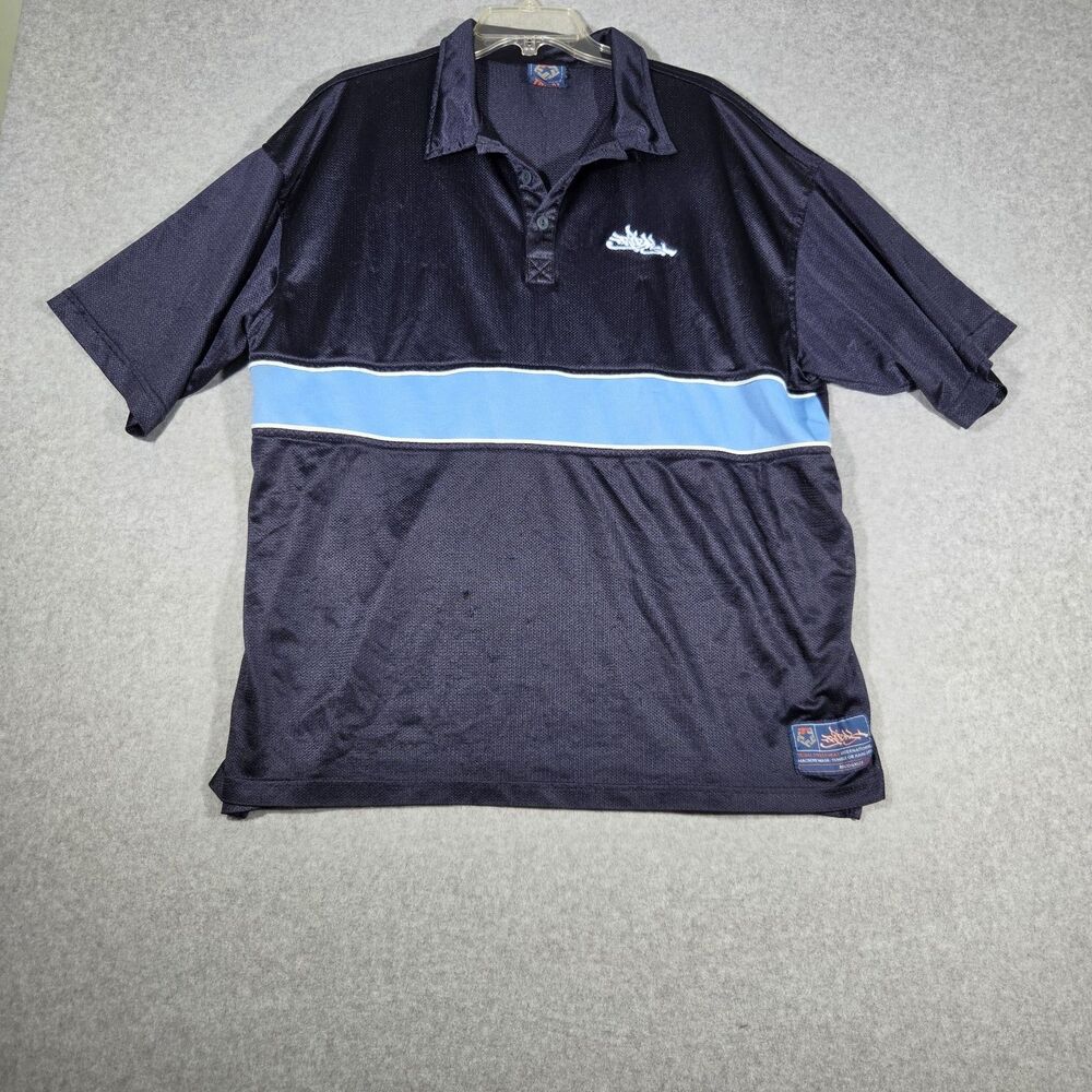 VTG 90s Tribal Streetwear Mesh Athletic Polo Jersey Mens Size XXL Made In USA
